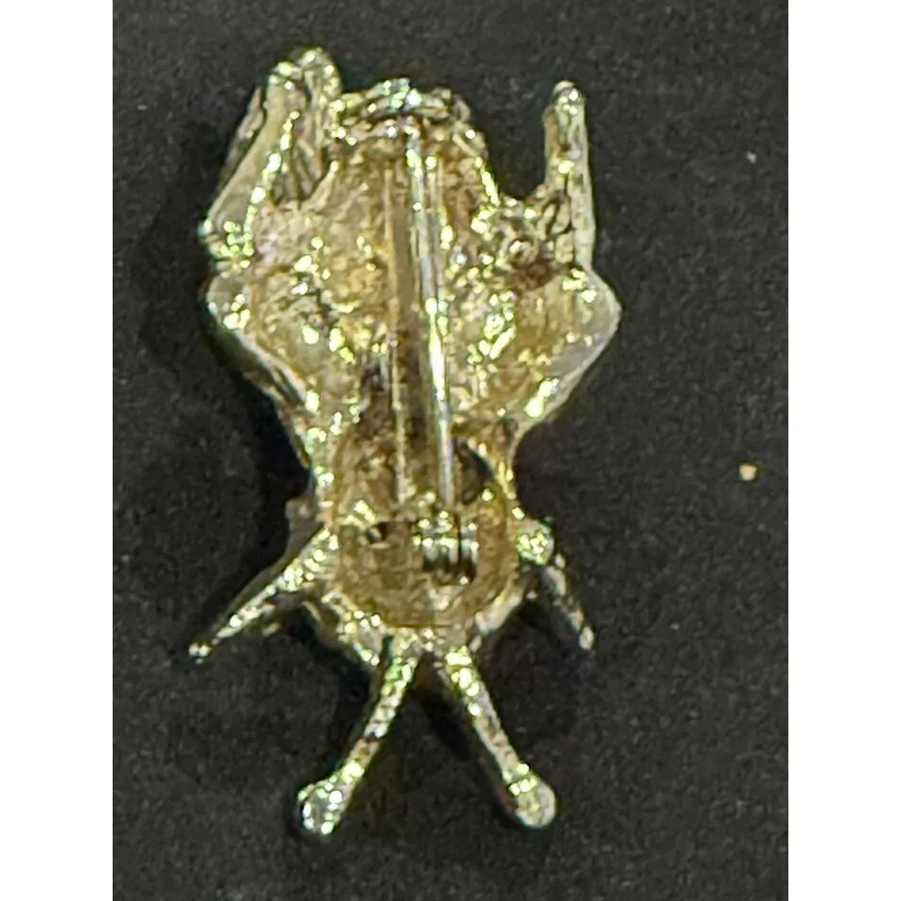 Vintage Style Rhinestone Fly Insect Brooch Pin Green Eyes Pave Articulated Wings